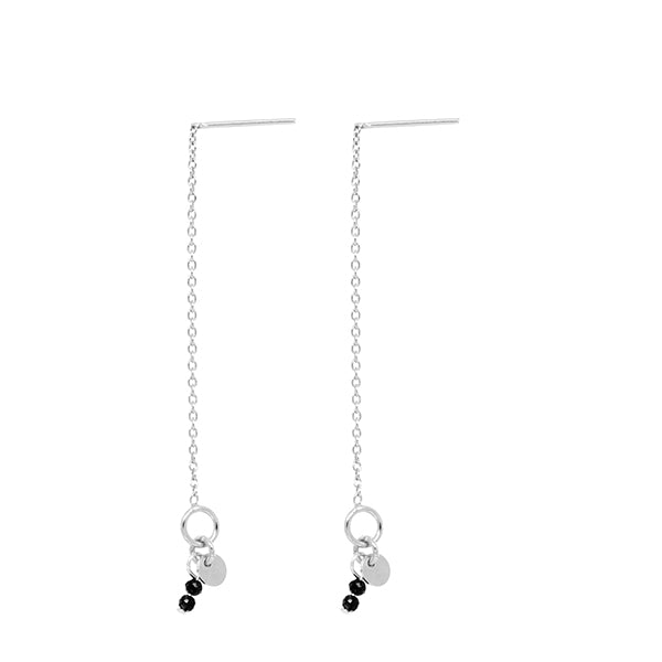 Earrings thin line O stones - MIAB Jewels